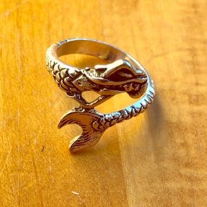 Sterling Silver Mermaid Ring Size 7